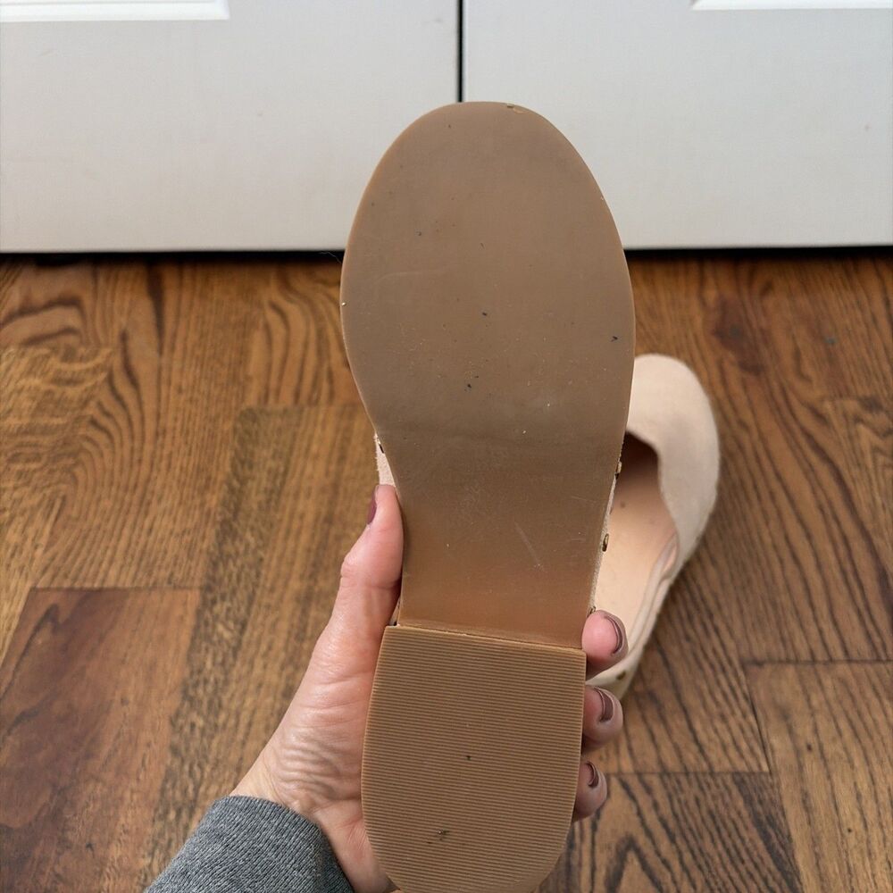 J. Crew Suede Leather Dakota Clogs Studded Boho Hippie Chic Wooden Women’s 6.5 - Picture 5 of 6